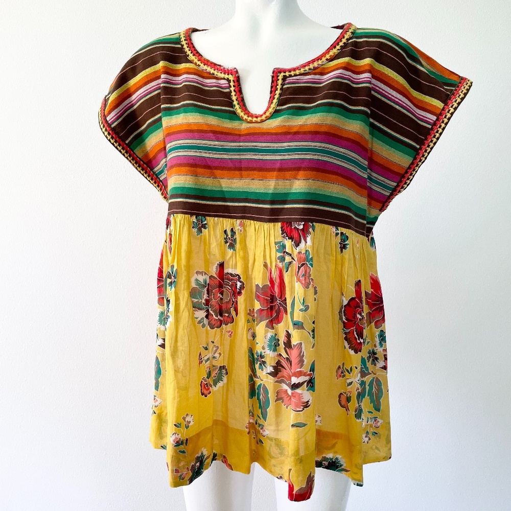 New NWT Ivy Jane serape embroidered blouse top shirt
